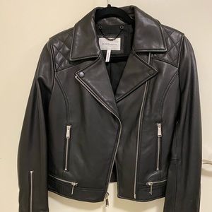 BCBGeneration Asymmetrical Zip Leather Moto Jacket